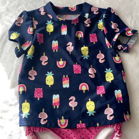 Toddler 4t 2 Piece Girls Swim Suits/ Gymboree & Simple Joys by Carters - Picture 2 of 12